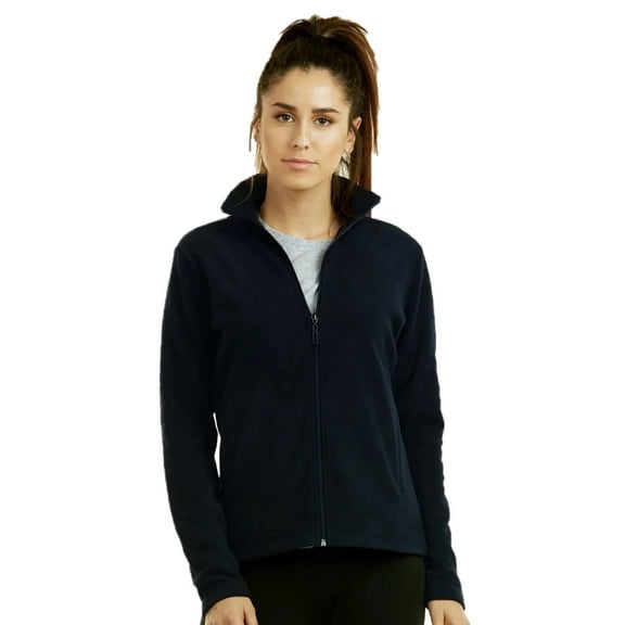 Women's Full-Zip Polar Soft Fleece Jacket, Navy L, 1 Pack