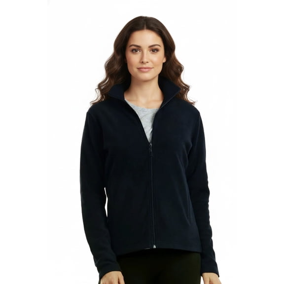 Women's Full-Zip Polar Soft Fleece Jacket, Navy S, 1 Pack