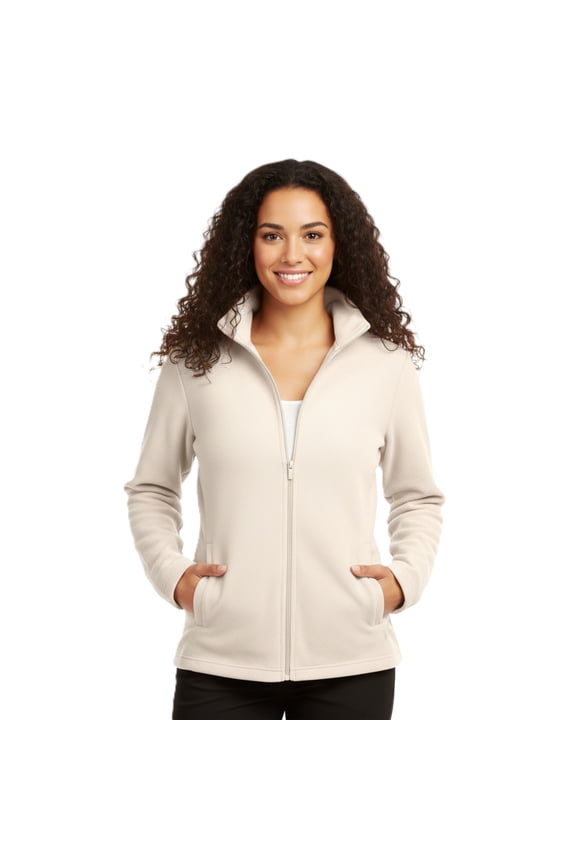 Women's Full-Zip Polar Soft Fleece Jacket, Oat S, 1 Pack