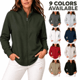 thumbnail image 1 of Women's Full Zip Sweatshirt Jacket, Stand Collar Long Sleeve Front Zipper Jackets No Hood with Side Pockets, Solid Casual Layering Fall Outerwear, M, 1 of 5