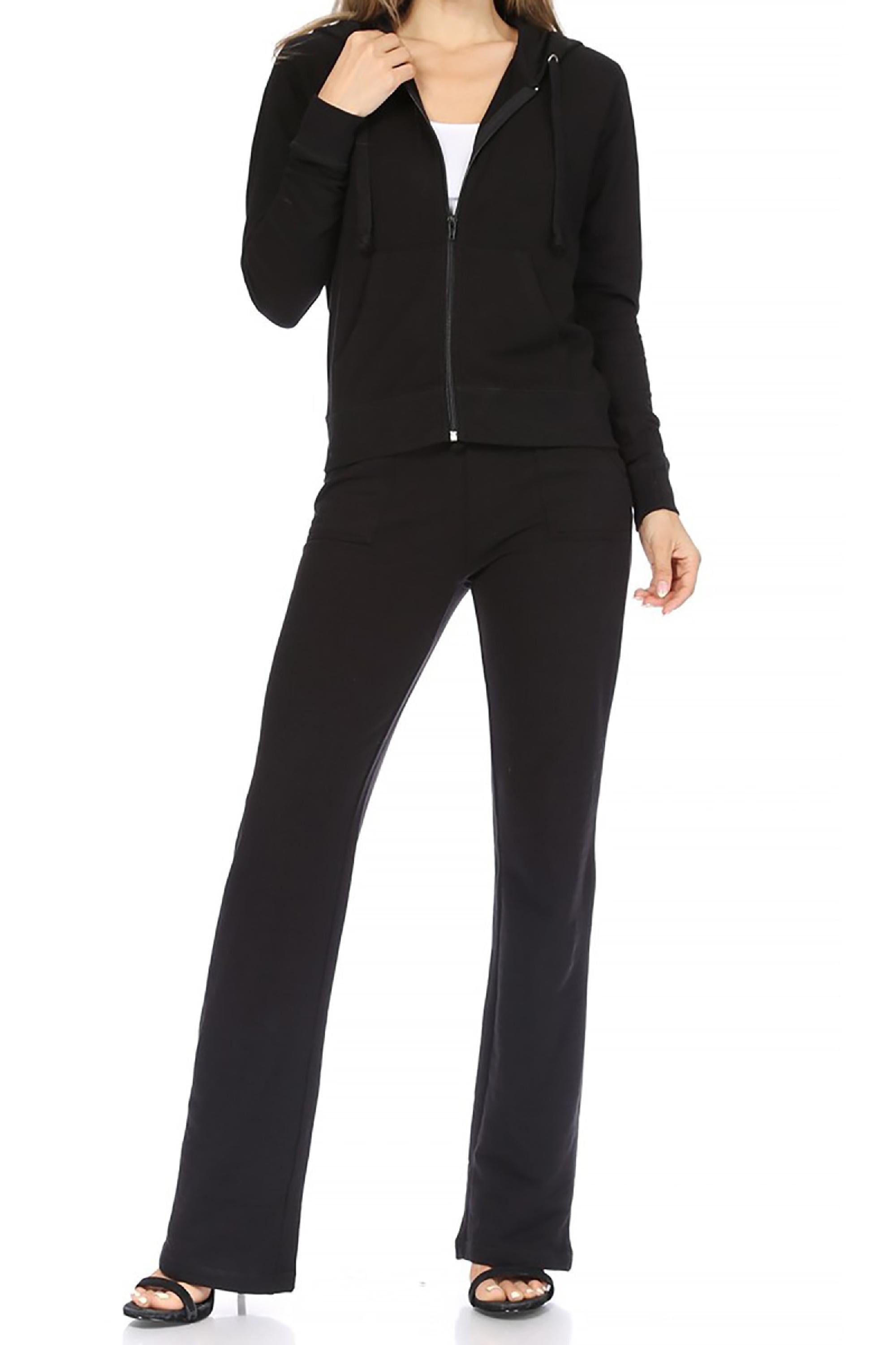 Women's Full Zip Sweatshirt & Sweatpants Set Hoodie with Pockets