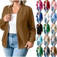 thumbnail image 1 of Women's Fleece Full Zip Sweatshirt Jackest - Long Sleeve Zipper No Hood Coat Outerwear - Fall Fashion Versatile Jackets with Pockets, 1 of 7