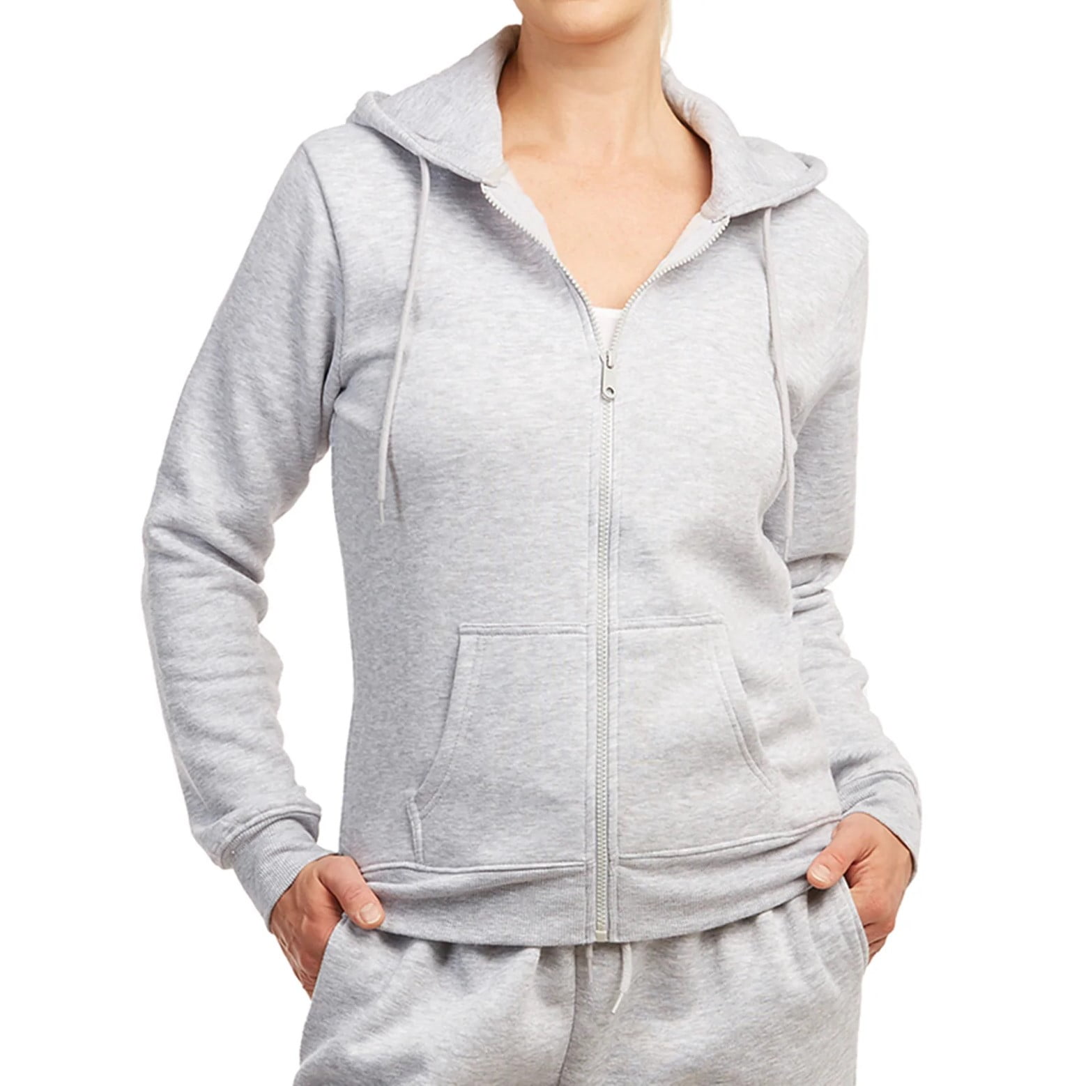 Women's Lotto Cotton Full Zip Sweatsuit Set – Sports & Leisure – 2 Piece, Solid Color