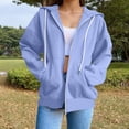 thumbnail image 1 of Women's Full Zip Up Hoodie Long Sleeve Hooded Sweatshirts Pockets Jacket Coat for Women 2025 Lightweight Comfort Soft, 1 of 8