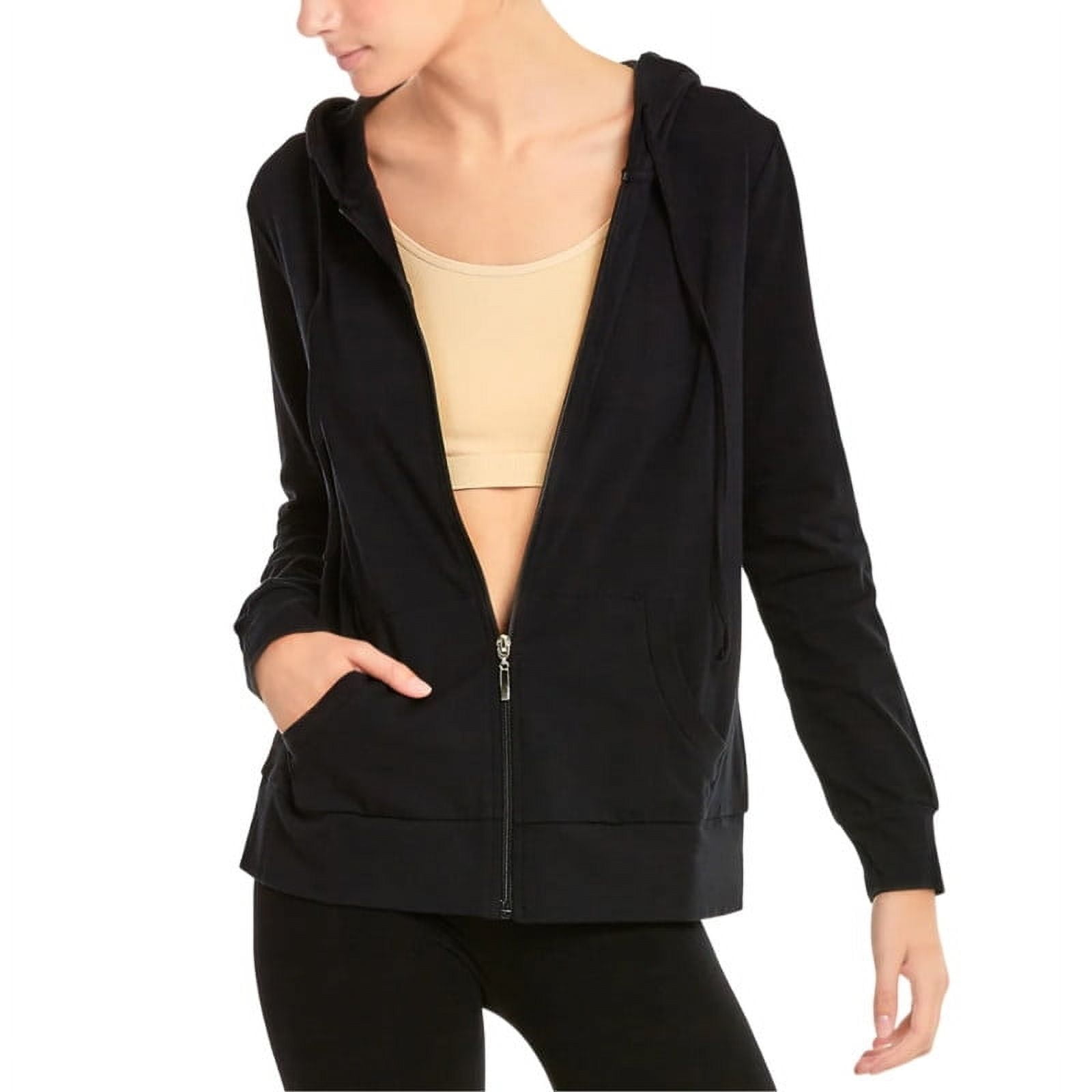 Women’s Full Zip Up Hoodie with Packets Lightweight Cotton Blend Drawstring Regular & Plus Size Casual Zipper Hooded Sweatshirt Womenswear Activewear