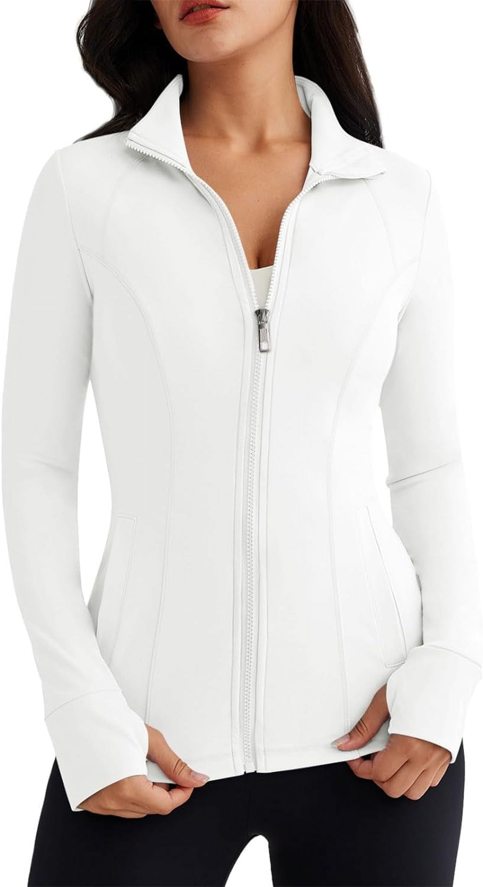 White zip up workout jacket new arrivals