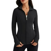 Women's Full Zip Up Running Track Jacket Long-sleeved Yoga Sportswear Workout Sports Jacket