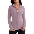 thumbnail image 1 of Women's Full Zip Up Running Track Jacket Long-sleeved Yoga Sportswear Workout Sports Jacket, 1 of 6