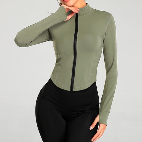 Women's Full Zipper Light Sportswear With Thumb Opening Walking Coat Cutting For Training And Yoga Coat Jackets for Women Fashion Zip Sweaters for Women Outfits for Women for Work Jacket with Hoodie