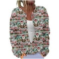 thumbnail image 1 of Women's Funny Christmas Animal Floral Tree Knitted Cardigan Sweaters Long Sleeve Button Down Cardigan Holiday Gift, 1 of 5