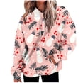 thumbnail image 1 of Women’s Funny Christmas Hoodie Long Sleeve Hooded Pullover Sweatshirt with Snowflake Graphic Print Front Pocket Cozy Holiday Top Perfect for Xmas Gifts and Festive Outings, 1 of 7