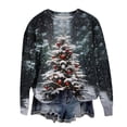 thumbnail image 1 of Women’s Funny Christmas Sweatshirt Long Sleeve Crewneck Xmas Tree Graphic Pullover Cute Holiday Top for Fall Winter 2025 Festive Season Raglan Sleeve Casual Sweatshirt, 1 of 4