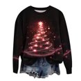 thumbnail image 1 of Women’s Funny Christmas Sweatshirt Long Sleeve Crewneck Xmas Tree Graphic Pullover Cute Holiday Top for Fall Winter 2025 Festive Season Raglan Sleeve Casual Sweatshirt, 1 of 4