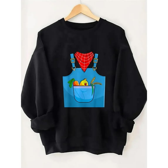 Women's Funny Farmer Graphic Sweatshirt, Cozy Pullover, Fall Harvest Gift,Round neck,Classic,cotton,black,S-3XL