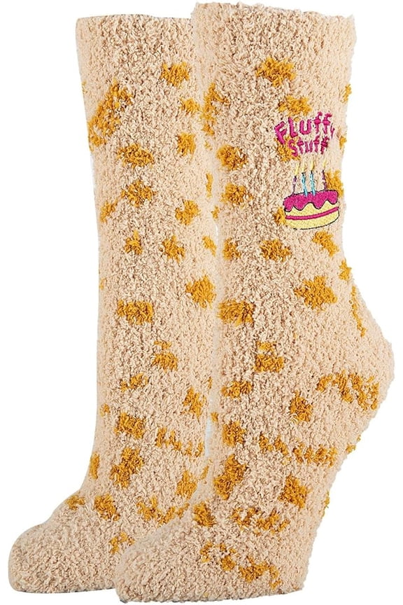 Women’s Funny Fuzzy Slipper Socks, Novelty Cute Plush Warm Socks Gift - Fluffy Birthday