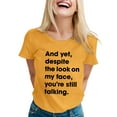 thumbnail image 1 of Women's Funny Graphic T-Shirts Sarcastic Novelty Tees with Humorous Sayings for Casual Wear, 1 of 5