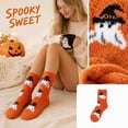 thumbnail image 1 of Women's Funny Halloween Crew Socks, Cute Ghost Witch Hat Mid Calf Novelty Sock, Boo Basket Stuffers, Cozy Warm Home Lounge Socks, 1 of 6