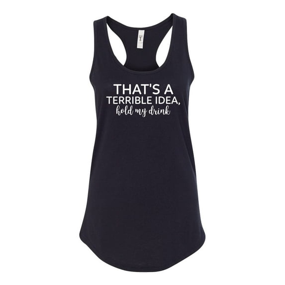 Women's Funny Hold My Drink Ladies Racerback Tank Top-Black-xs
