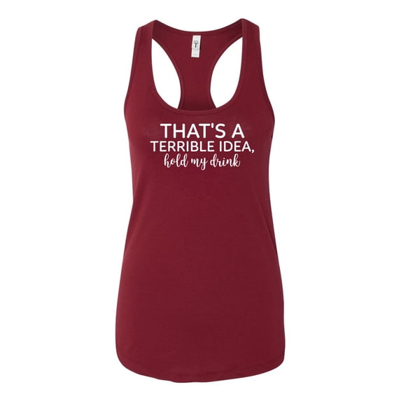 Women's Funny Hold My Drink Ladies Racerback Tank Top-Cardinal-medium