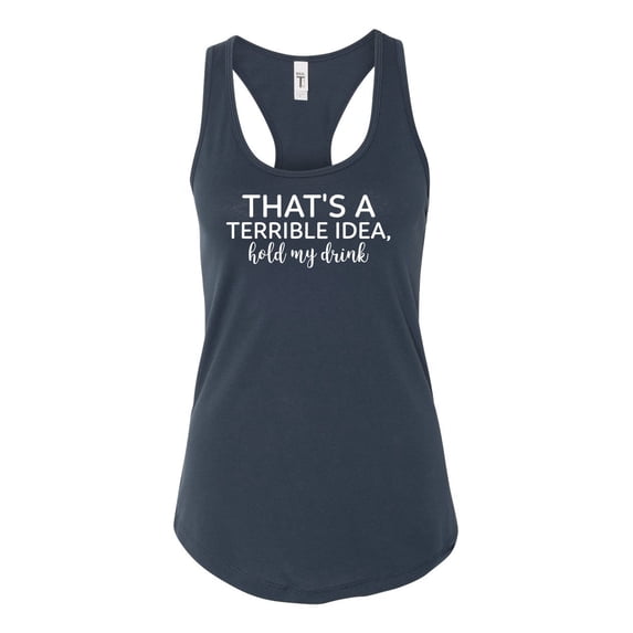 Women's Funny Hold My Drink Ladies Racerback Tank Top-Indigo-large