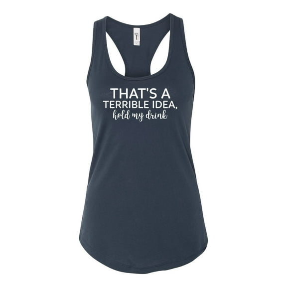 Women's Funny Hold My Drink Ladies Racerback Tank Top-Indigo-xl