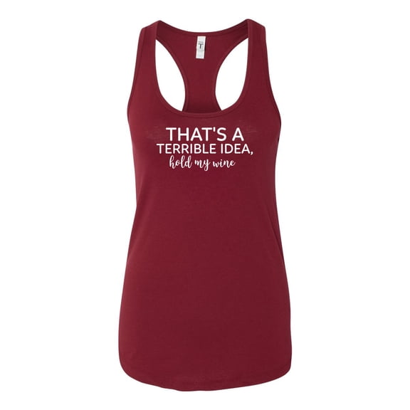 Women's Funny Hold My Wine Ladies Racerback Tank Top-Cardinal-large