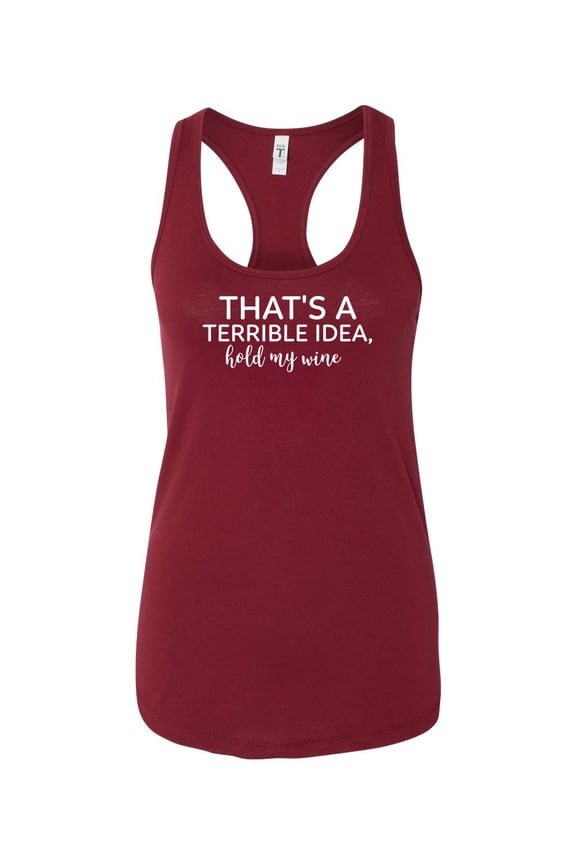 Women's Funny Hold My Wine Ladies Racerback Tank Top-Cardinal-xs