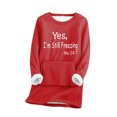 thumbnail image 1 of Women's Funny Letter Print Sweatshirts Long Sleeve Sherpa Fleece Lined Pullover Tops Casual Winter Warm Sweatshirt, 1 of 3