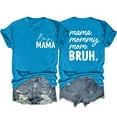 thumbnail image 1 of Women's Funny Letter Print Tees Basic Tees for Mother's Days Short Sleeve Tunic Tops Loose Fit Flowy Summer Clothes Vintage Round Neck Blouse Y2K Tops Dressy Casual Fashion Blue T Shirts S, 1 of 3
