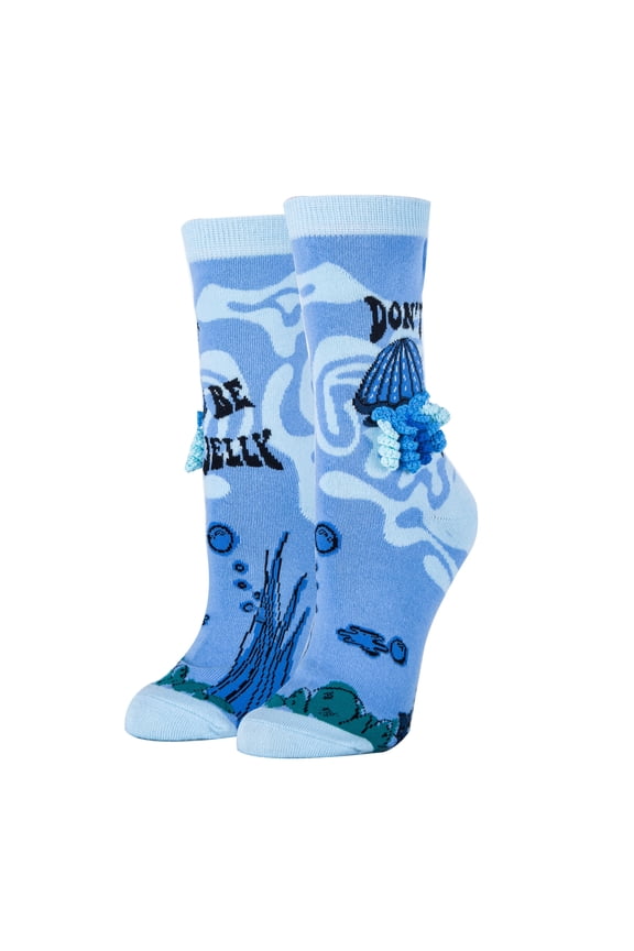 Women's Funny Novelty Crew Socks, Crazy Fun Silly Cotton Dress Socks Gift, Jelly, Size 5-9