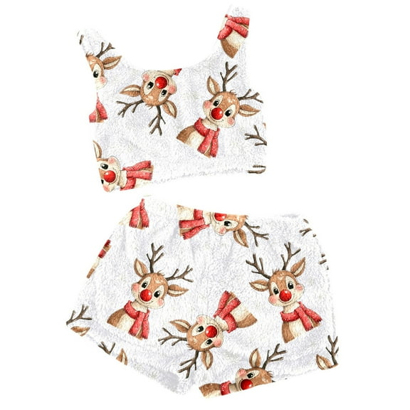 Women's Funny Printed Camisole Shorts Pajama Set Sleeveless Sleepwear Loungewear Comfortable Nightwear