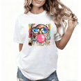 thumbnail image 1 of Women's Funny Retro Cool Santa Heart Sunglasses Bubble Gum Graphic Oversized Cotton T-Shirt White S-5XL, 1 of 4