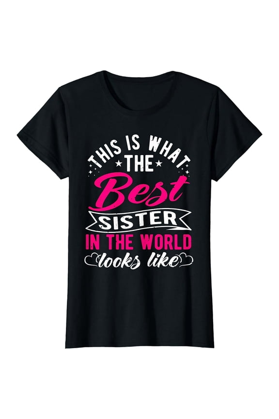 Women's Funny Sister Graphic T-Shirt, Siblings Humor Casual Print Tee, Cotton Blend