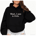 thumbnail image 1 of Women's Funny Text Printed Cotton Hooded Long-Sleeved Black S-2XL, 1 of 7