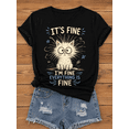 thumbnail image 1 of Women's Funny White Cat Graphic T-Shirt, Cute Cat Print Tee, Casual Short Sleeve Crew Neck Summer Top, Soft Everyday Shirt Gift for Cat Lovers, 1 of 4