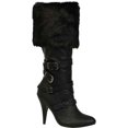 thumbnail image 1 of Women's Fur Cuff Fantasy Boots in Black, size: 7 | Leather by Medieval Collectibles, 1 of 2