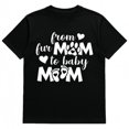 thumbnail image 1 of Women's Fur Mom Baby Graphic Breathable T Shirt Cotton Short Sleeve Round Neck Top Black S-5XL, 1 of 5