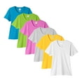 thumbnail image 1 of Women's Fusion ChromaSoft Performance Best T-Shirt, 100% polyester Bulk Tees, Short Sleeve Crewneck Multi Pack Tee, Assorted Solid T-Shirts (Bright Color 6 Pack, 3XL), 1 of 7