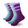 thumbnail image 1 of BambooMN Women's Super Soft Chenille Fuzzy Non-Slip Crew Socks - Assortment 7 - 4 Pairs, 1 of 3