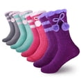 thumbnail image 1 of BambooMN Women's Super Soft Chenille Fuzzy Non-Slip Crew Socks - Assortment 99 - 8 Pairs, 1 of 3