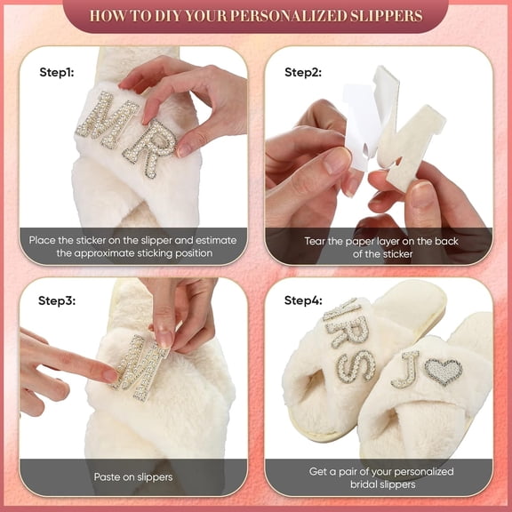 Women's Fuzzy Cross Slippers Bride Wedding Slippers Gift Open Toe House Slipper Bedroom Shoe Indoor Outdoor