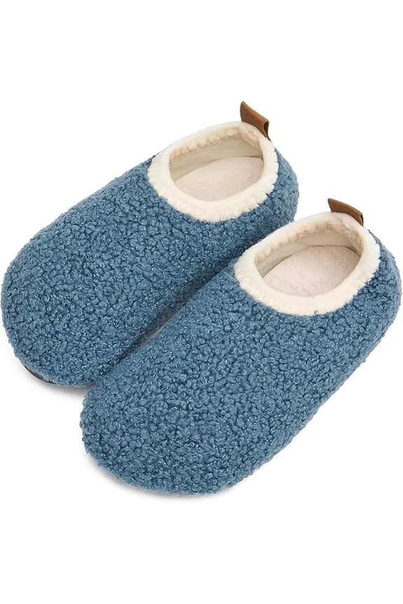 Women's Fuzzy Curly Fur Memory Foam Loafer Slipper with Anti Slip Rubber Sole