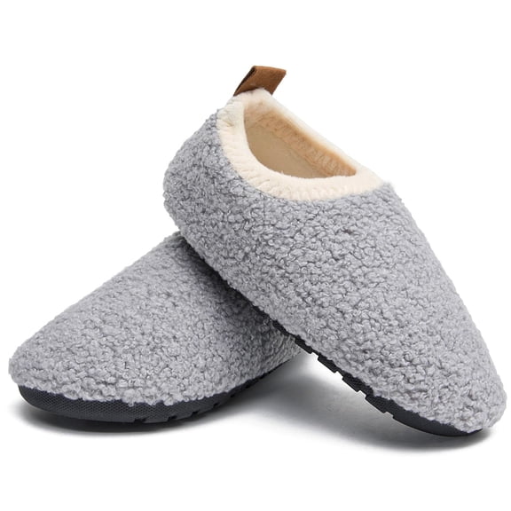 Women's Fuzzy Curly Fur Memory Foam Loafer Slipper with Anti Slip Rubber Sole