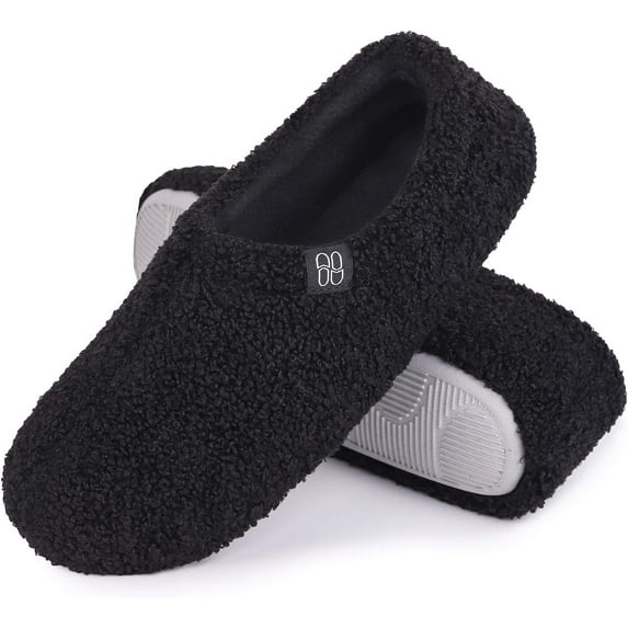 Women's Fuzzy Curly Fur Memory Foam Loafer Slippers with Polar Fleece Lining