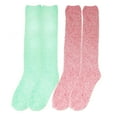 thumbnail image 1 of BambooMN Women's Fuzzy Feather Soft Cozy Knee High Socks - Assortment 2C - Regular - 2 Pairs, 1 of 6