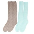 thumbnail image 1 of BambooMN Women's Fuzzy Feather Soft Cozy Knee High Socks - Assortment 2E - Extra Large - 2 Pairs, 1 of 6