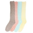 thumbnail image 1 of BambooMN Women's Fuzzy Feather Soft Cozy Knee High Socks - Assortment 4C - Extra Large - 4 Pairs, 1 of 6