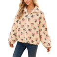 thumbnail image 1 of Women's Fuzzy Fleece Jacket Full Zip Up Lightweight Warm Soft Fleece Coat for Spring Fall Winter, 1 of 8
