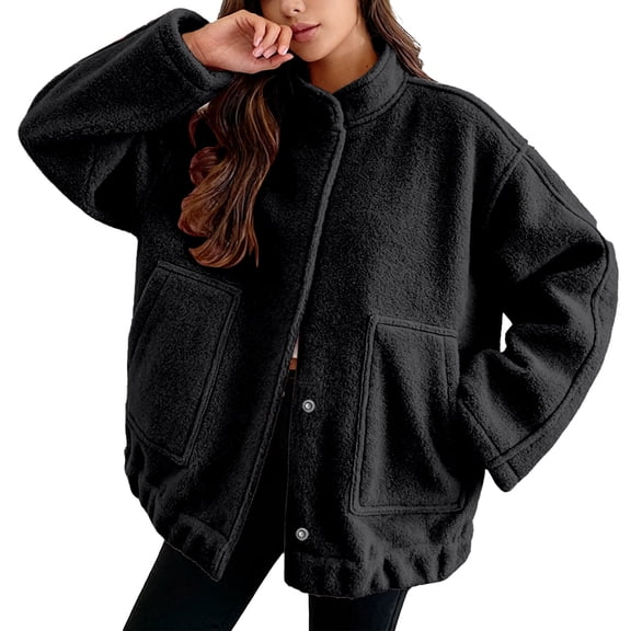 Women's Fuzzy Fleece Jacket Full Zip Up Lightweight Warm Soft Fleece Coat with hood for Spring Fall Winter