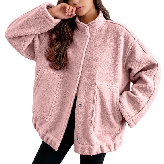 Women's Fuzzy Fleece Jacket Full Zip Up Lightweight Warm Soft Fleece Coat with hood for Spring Fall Winter